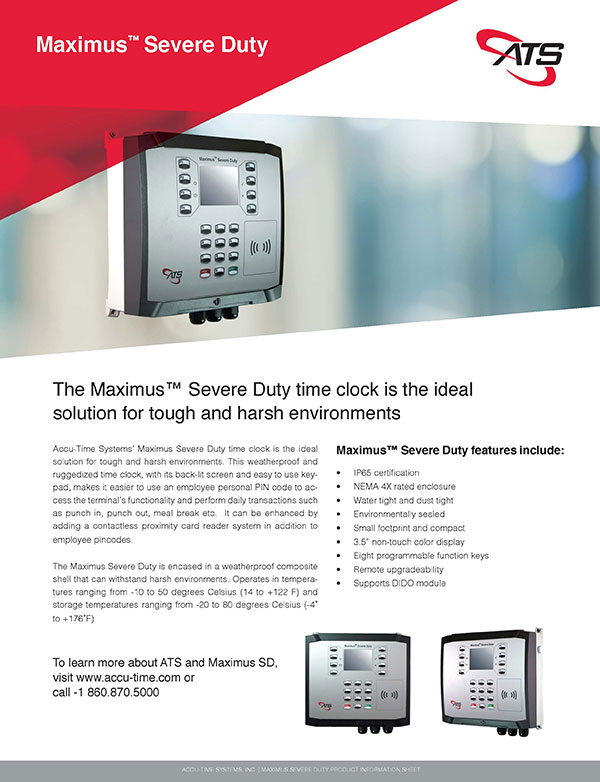 Maximus SevereDuty Time Clock