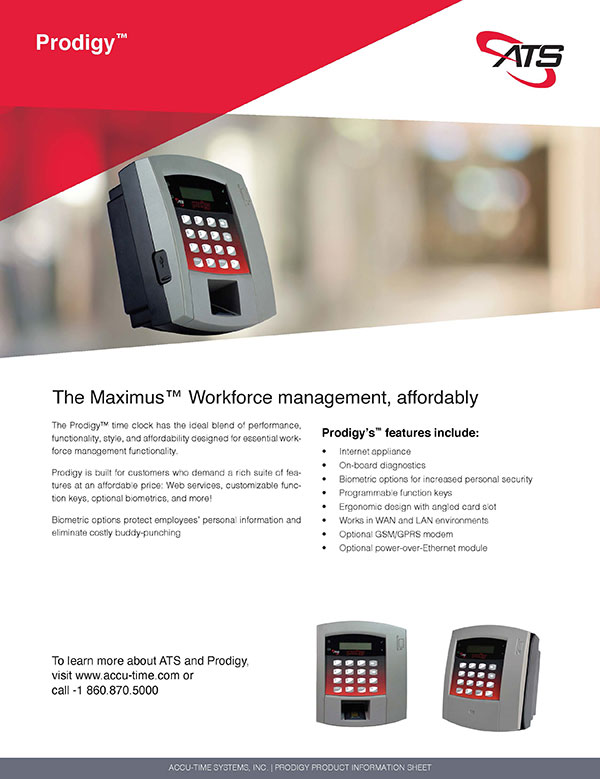 Prodigy Time Clock time clock brochure resource